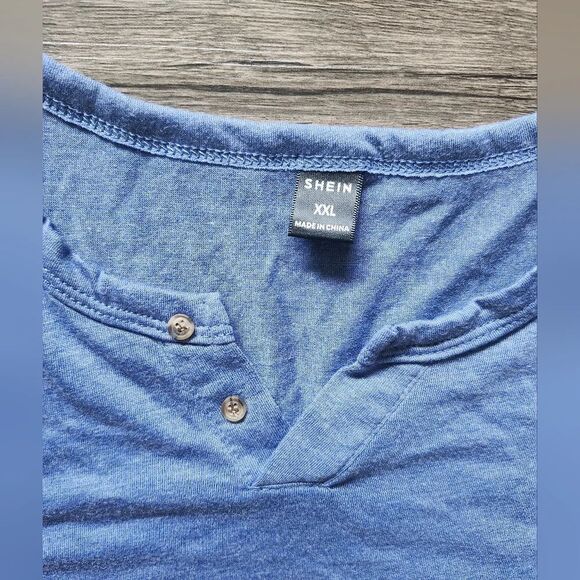 Shein Men's XXL Heather Blue Short Sleeve T Shirt - Picture 2 of 4